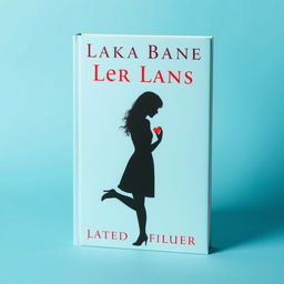 book cover featuring a silhouette of a woman touching her heart, cyan blue background