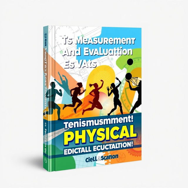 An engaging and dynamic book cover for 'Test Measurement and Evaluation in Physical Education and Sports'