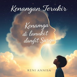 A touching book cover for 'Kenangan Terukir di Langit Surga' by Reni Annisa