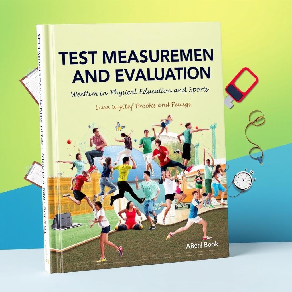 A captivating book cover for 'Test Measurement and Evaluation in Physical Education and Sports'