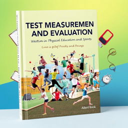 A captivating book cover for 'Test Measurement and Evaluation in Physical Education and Sports'