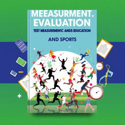 A captivating book cover for 'Test Measurement and Evaluation in Physical Education and Sports'