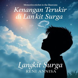 Cover art for a book titled "Kenangan Terukir di Langit Surga" by Reni Annisa