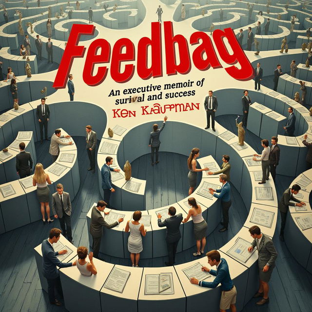 A captivating book cover for "Feedbag" featuring the title in bold red lettering