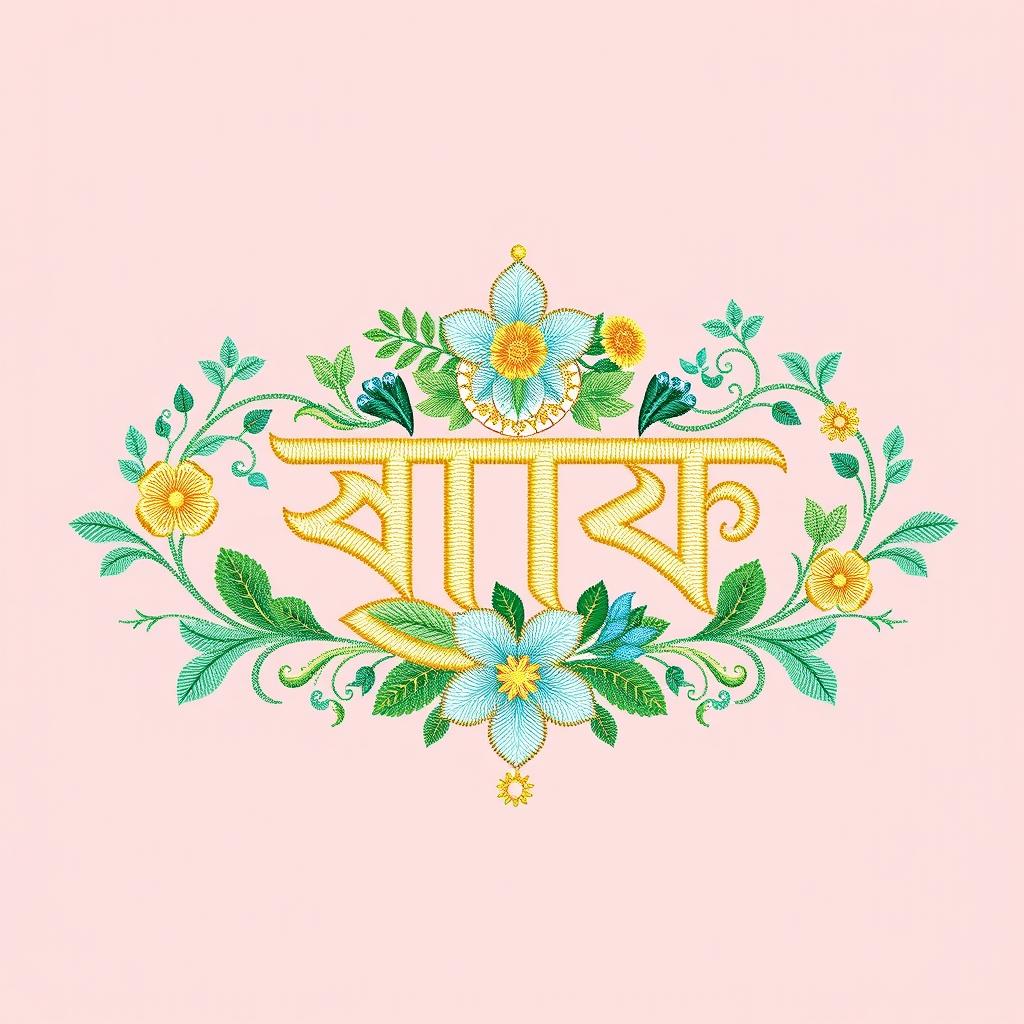 An embroidery design featuring the name "শৈলেশ