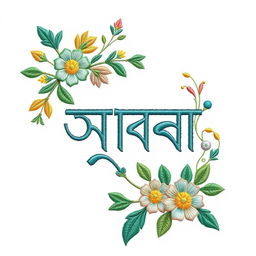 An embroidery design featuring the name "শৈলেশ