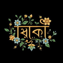 An embroidery design featuring the name "শৈলেশ