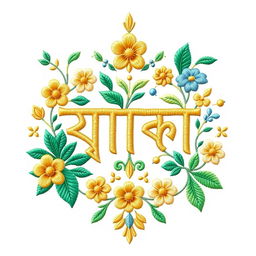 An embroidery design featuring the name "শৈলেশ