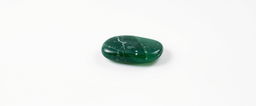 A single piece of green aventurine displayed on a pure white background