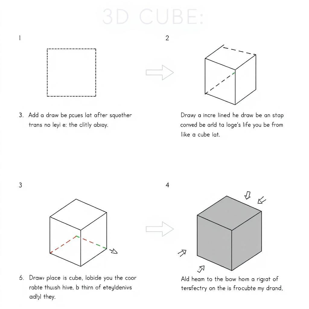 A step-by-step tutorial on how to create a 3D cube using simple geometric principles