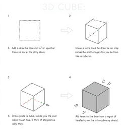 A step-by-step tutorial on how to create a 3D cube using simple geometric principles