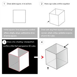 A step-by-step tutorial on how to create a 3D cube using simple geometric principles