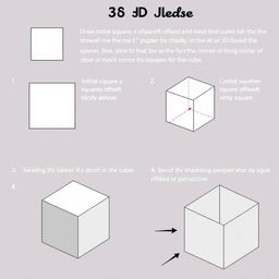 A step-by-step tutorial on how to create a 3D cube using simple geometric principles