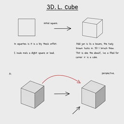 A step-by-step tutorial on how to create a 3D cube using simple geometric principles