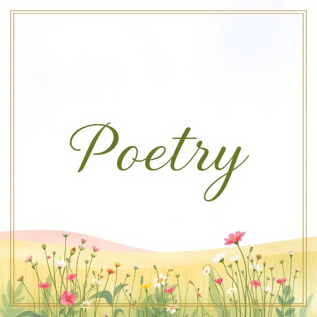 A beautifully illustrated cover for a poetry book with elegant calligraphy and soft watercolor backgrounds