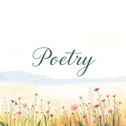 A beautifully illustrated cover for a poetry book with elegant calligraphy and soft watercolor backgrounds