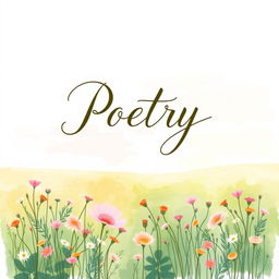 A beautifully illustrated cover for a poetry book with elegant calligraphy and soft watercolor backgrounds