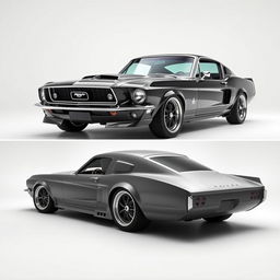 A 1967 Mustang Fastback reimagined with modern body lines and styling