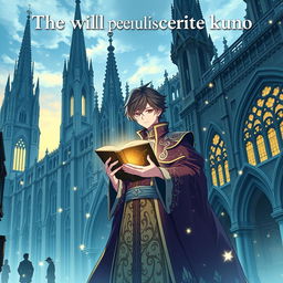 Anime poster featuring Gothic Revival architecture in a rapidly growing city