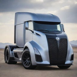 A creative fusion of a heavy-duty MAN truck with the bold, high-performance attributes of a Devel Sixteen, forming a ground-breaking and intense super truck concept