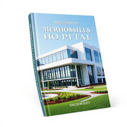 A sleek and modern book cover design featuring a contemporary hospital building