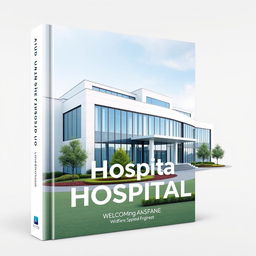 A sleek and modern book cover design featuring a contemporary hospital building