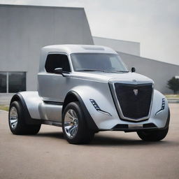 A creative fusion of a heavy-duty MAN truck with the bold, high-performance attributes of a Devel Sixteen, forming a ground-breaking and intense super truck concept