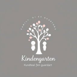 Family t-shirt design for kindergarten student guardians, featuring a simple and elegant aesthetic