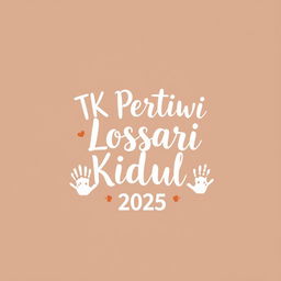 A t-shirt design for parents of kindergarten children, featuring elegant and playful typography that says "TK Pertiwi Losari Kidul 2025"