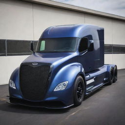 Imagine a robust Freightliner semi-truck combined with the aerodynamic aesthetics and raw power of a Devel Sixteen, leading to an extraordinarily powerful super truck concept