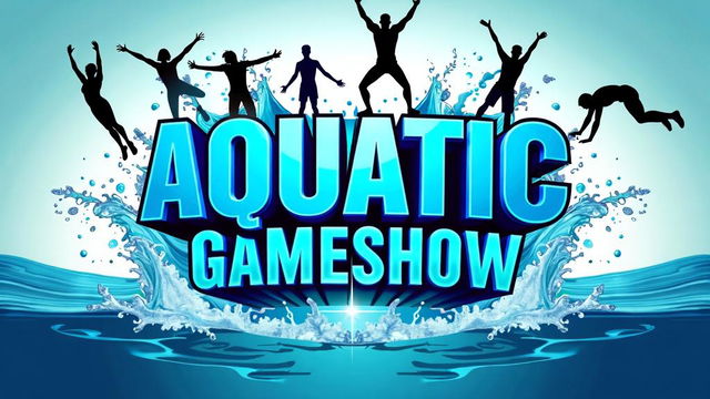 A vibrant and energetic YouTube thumbnail for an exciting aquatic gameshow