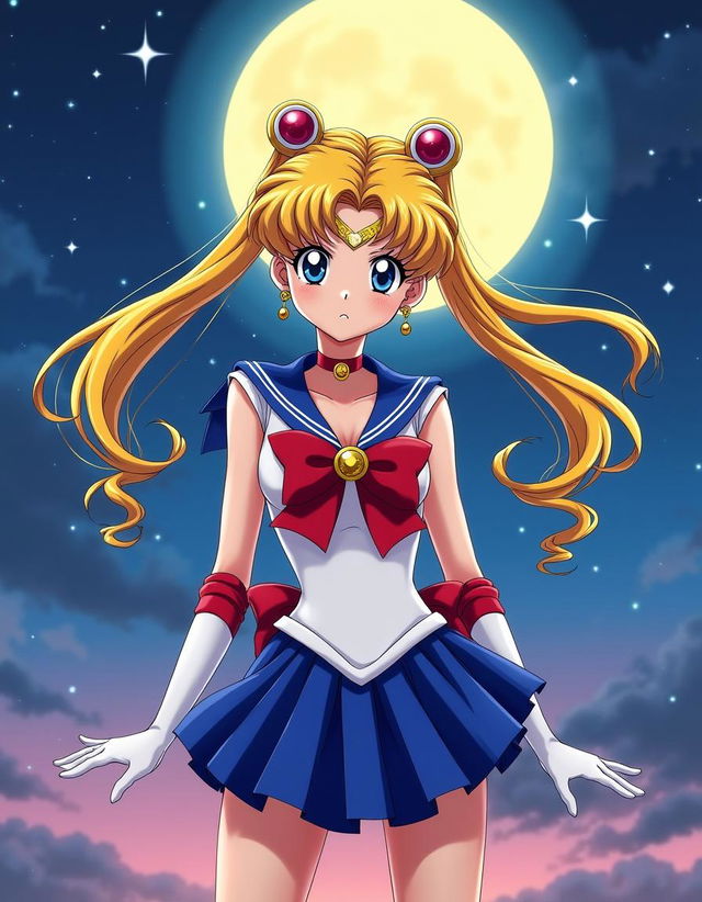 A stunning HD anime poster featuring Sailor Moon in a dynamic pose