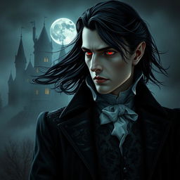 A mysterious and captivating vampire character for the cover of a gothic novel