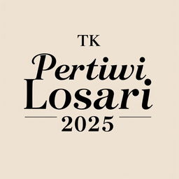 Design a t-shirt for parents with the text 'TK Pertiwi Losari Kidul Brebes 2025'