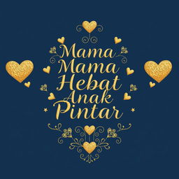 A captivating back design for a t-shirt that combines elements of humor, beauty, luxury, and elegance with the phrase 'Mama Hebat, Anak Pintar'