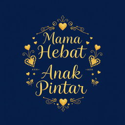 A captivating back design for a t-shirt that combines elements of humor, beauty, luxury, and elegance with the phrase 'Mama Hebat, Anak Pintar'