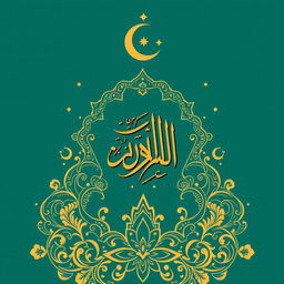 An elegant and whimsical back design for a t-shirt with an Islamic family theme