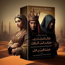 A captivating book cover design for a historical novel titled "The Blood of the Nobles and the Crown of Treachery (دماء النُبلاء)