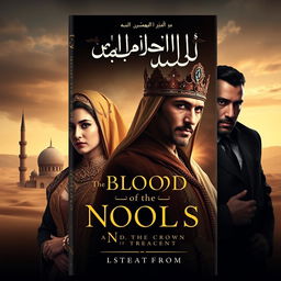 A captivating book cover design for a historical novel titled "The Blood of the Nobles and the Crown of Treachery (دماء النُبلاء)