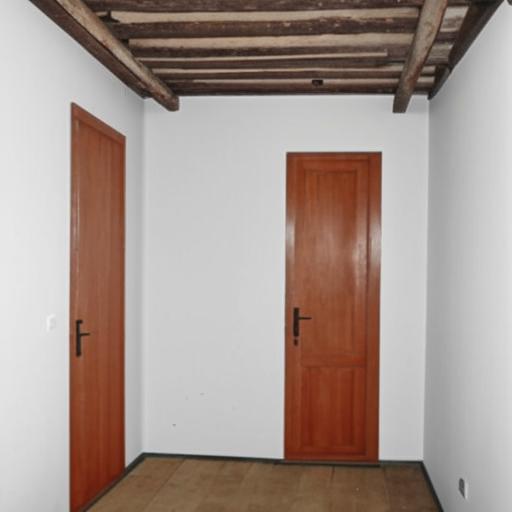 Generate a rectangular room that's 8x5 meters, with a door on each 5m side. On one side of the 8m wall, place two windows: one 2.5m wide and another 2m wide, both elevated 70cm from the floor.