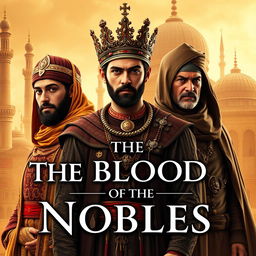 An enthralling book cover for the novel "The Blood of the Nobles," set in Egypt during the year 1700 in a Muslim country