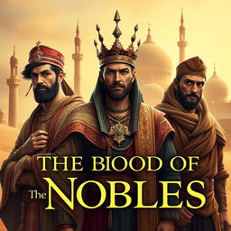 An enthralling book cover for the novel "The Blood of the Nobles," set in Egypt during the year 1700 in a Muslim country