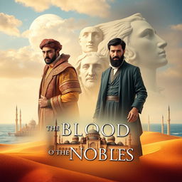 A stunning book cover for "The Blood of the Nobles," a historical novel set in Egypt circa 1700 in a Muslim country