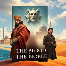 A stunning book cover for "The Blood of the Nobles," a historical novel set in Egypt circa 1700 in a Muslim country