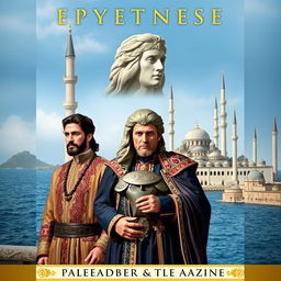 A captivating book cover for a historical novel set in Egypt in the year 1700 within a Muslim country, featuring three male characters dressed in period-appropriate attire that reflects their roles