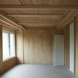 Generate a rectangular room that's 8x5 meters, with a door on each 5m side. On one side of the 8m wall, place two windows: one 2.5m wide and another 2m wide, both elevated 70cm from the floor.