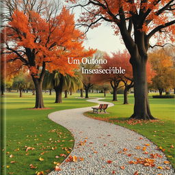 Capa de livro apresentando uma cena paisagística de outono, exalando nostalgia e tranquilidade