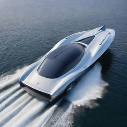 A spectacular speed boat design that merges the aggressive aerodynamics and raw power of a Devel Sixteen supercar with the elegance of a luxury yacht