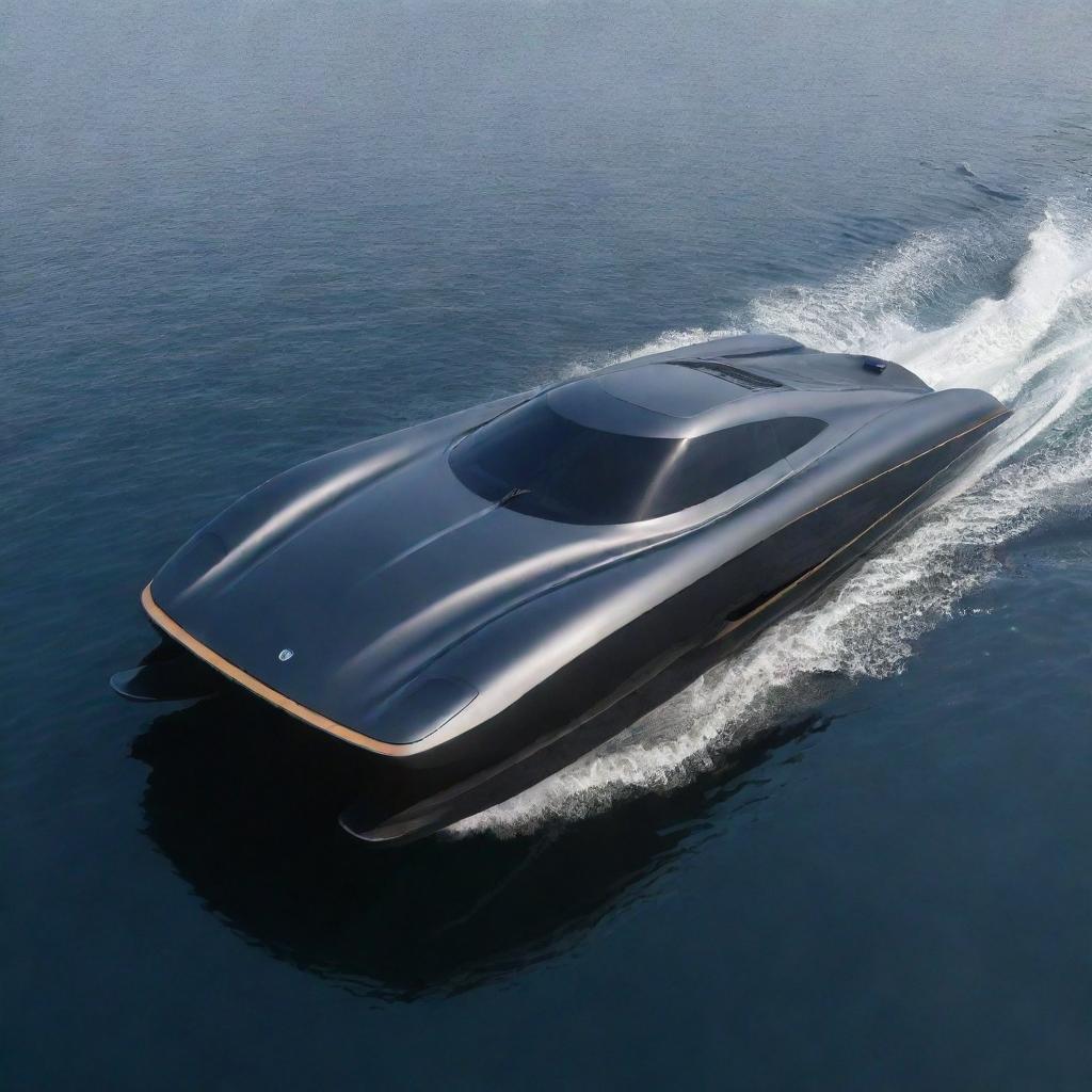 Imagine a sleek speed boat with the streamlined elegance and luxury aesthetics of a Koenigsegg supercar