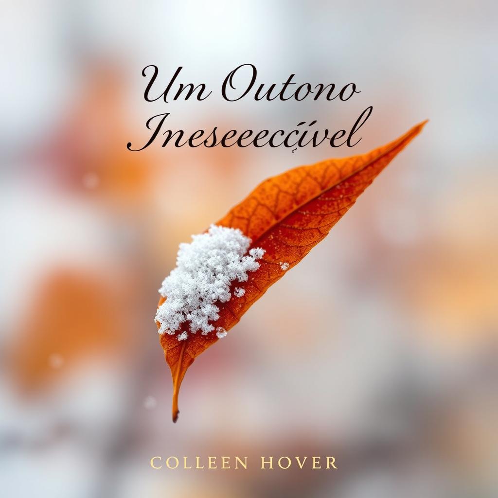 A captivating book cover for "Um Outono Inesquecível" that symbolizes the transition from autumn to winter